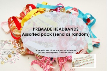 Premade Headband PATTERN, Mix assorted, NB/Toddler, Pack of 10